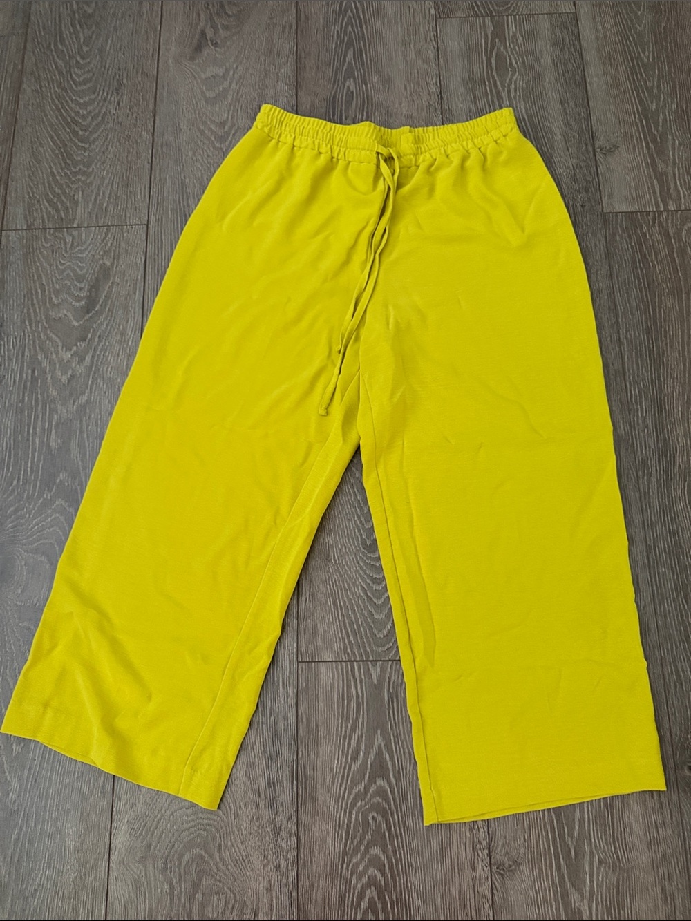 Rafaella Bright Yellow Kids Wide-Leg Drawstring Sweatpants